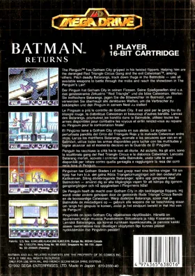 Batman Returns (World) box cover back